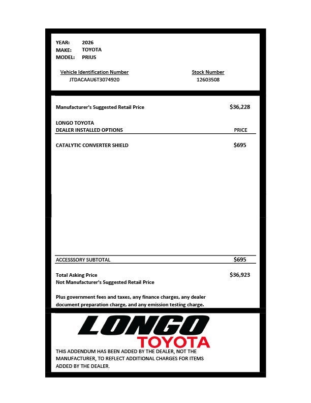 2026 Toyota Prius XLE